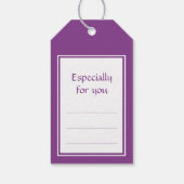 HAPPY MOEDERDAG Proverbs 31 Paarse Floral Cadeaulabel (Achterkant)