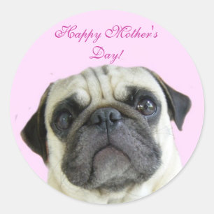 Happy Moederdag pug stickers