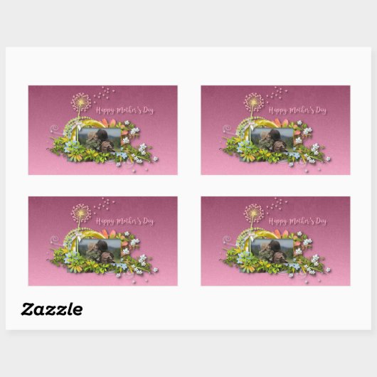 Happy Moederdag Rechthoekige Sticker (Vel)