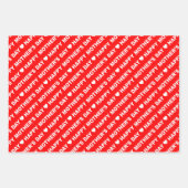 Happy Moederdag Red en White Inpakpapier Vel (Voorkant)