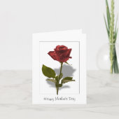Happy Moederdag - Red Rose Kaart (Voorkant)