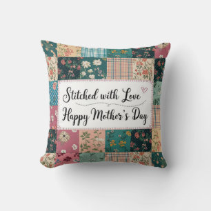 Happy Moederdag - Retro Schattige Quiltpatroon Kussen