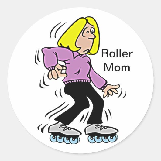 Happy Moederdag Roller mama Ronde Sticker (Voorkant)