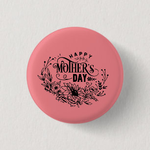 Happy Moederdag Ronde Button 3,2 Cm