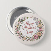 Happy Moederdag Ronde Button 7,6 Cm (Voorkant /achterkant)