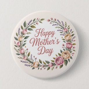 Happy Moederdag Ronde Button 7,6 Cm