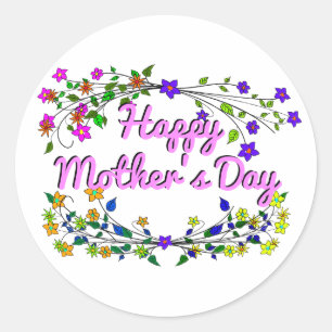 Happy Moederdag Ronde Sticker