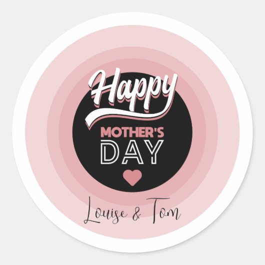 Happy moederdag ronde sticker (Voorkant)