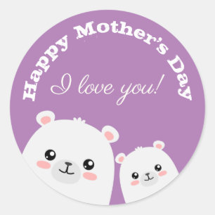 Happy Moederdag Ronde Sticker