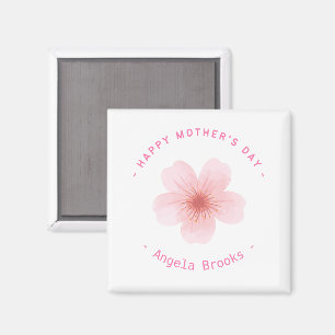Happy Moederdag roze bloem wit Magneet