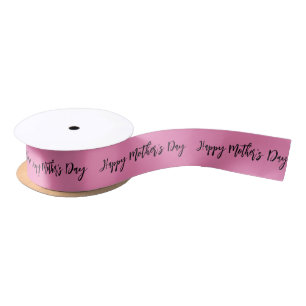 Happy Moederdag Roze en Zwart Elegant Script Lint