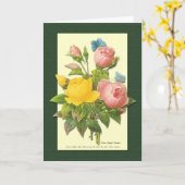 Happy Moederdag roze geel Rozen Kaart (Gele Bloem)