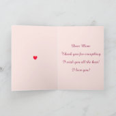 Happy Moederdag, roze harten en engel Kaart (Binnen)