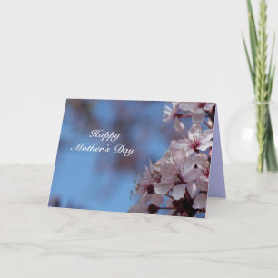 Happy moederdag, roze kersbloesem kaart