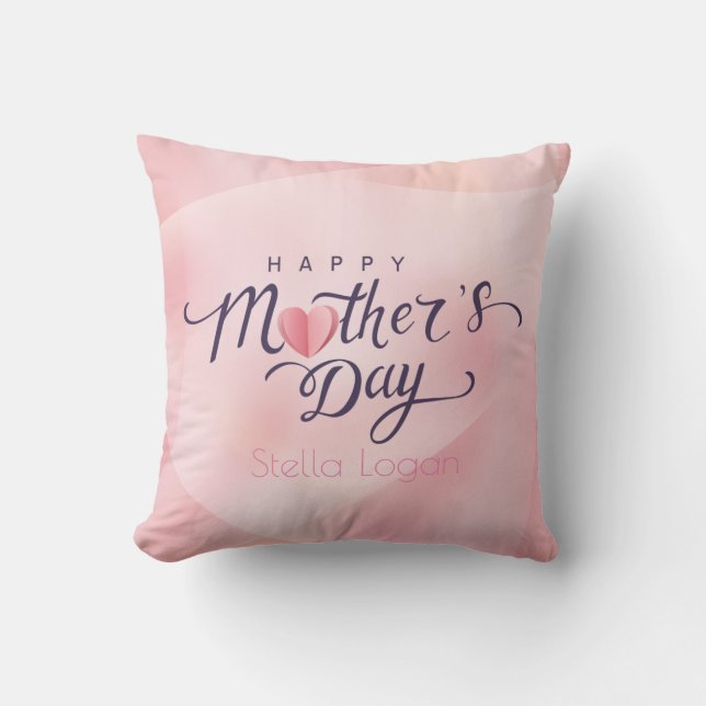 Happy Moederdag roze Pillow Kussen (Voorkant)