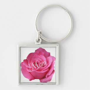 Happy moederdag  roze rose bloemig stijlvol sleutelhanger