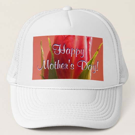 Happy Moederdag Roze Rose Trucker Pet (Voorkant)