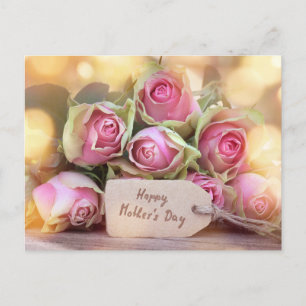 Happy Moederdag roze Roses Briefkaart