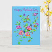 Happy Moederdag - roze roze roze roze roze Kaart (Gele Bloem)
