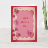 Happy Moederdag roze sierstrim en Dandelion Seeds Kaart (Voorkant)