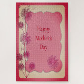 Happy Moederdag roze sierstrim en Dandelion Seeds Legpuzzel (Verticaal)