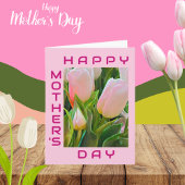 Happy Moederdag Roze Tinged Tulips Floral Card Kaart