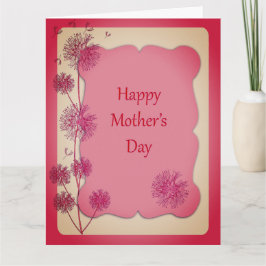 Happy Moederdag Roze Trim & Dandelion Seeds Big Kaart