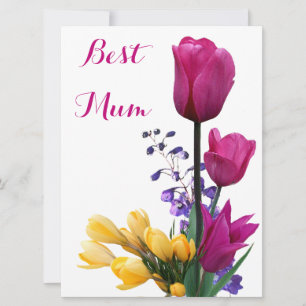 Happy Moederdag roze tulpen bloemenliefde Feestdagenkaart