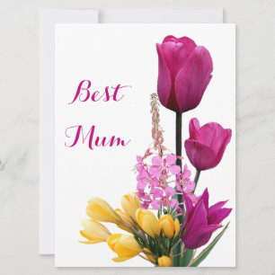 Happy Moederdag roze tulpen bloemenliefde Feestdagenkaart