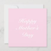Happy Moederdag roze witte elegant script chic Kaart (Voorkant)