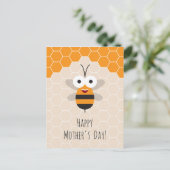 Happy Moederdag Schattige Honey Bee Honeycomb Briefkaart (Staand voorkant)