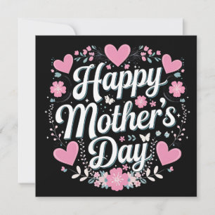 Happy Moederdag Schattigee Bloemen Moeder Oma Kaart