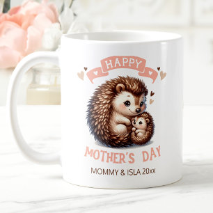 Happy Moederdag Schattigee Hedgehog Naam Tekst Koffiemok