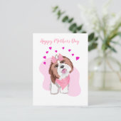 Happy Moederdag Shih-Tzu met harten Kaart (Staand voorkant)