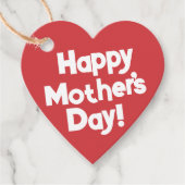 Happy Moederdag Simple Modern Typography Heart Bedankjes Labels (Voorkant)