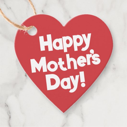 Happy Moederdag Simple Modern Typography Heart Bedankjes Labels (Voorkant)