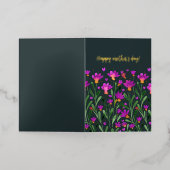 Happy moederdag Simple vergeet me niet bloemen Folie Feestdagenkaart (Buiten Laag)