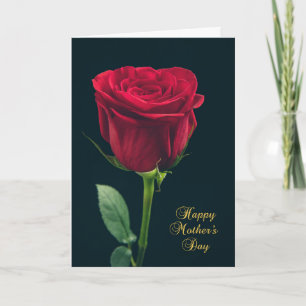 Happy Moederdag Single Red Rose Kaart