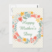 Happy Moederdag Spring Flowers Briefkaart (Voorkant / Achterkant)
