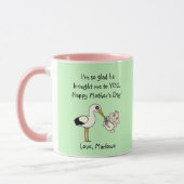 Happy Moederdag Stork en Baby Mok (Links)