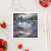 Happy Moederdag Swan Bench Lake Servet (Insitu)