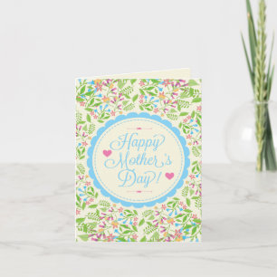Happy Moederdag Tekst & Colorful Floral Design 2 Kaart