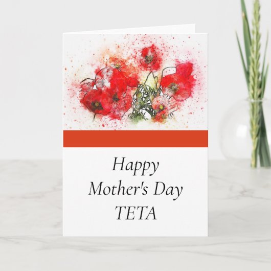 Happy Moederdag Teta Kaart (Voorkant)