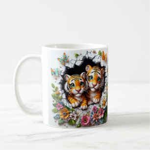 Happy Moederdag Tiger en Cub ontwerp Koffiemok