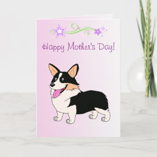 Happy Moederdag Tricolor Corgi Kaart