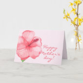 Happy Moederdag | Tropische Hibiscus-ventilator Kaart (Gele Bloem)