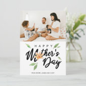 Happy Moederdag Typografie Foto gepersonaliseerd (Staand voorkant)