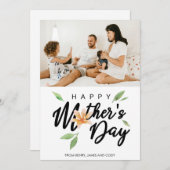 Happy Moederdag Typografie Foto gepersonaliseerd (Voorkant / Achterkant)