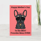 Happy Moederdag van Dog Black Tan Frenchie Kaart (Voorkant)