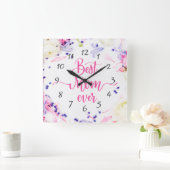 Happy Moederdag Vierkante Klok (Huis)